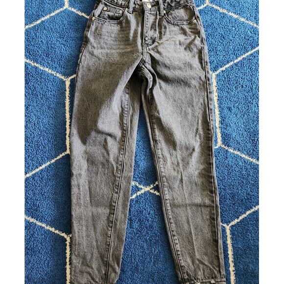 Princess Polly High Waisted Black Denim Straight Leg Jeans- 2 - Picture 1 of 7